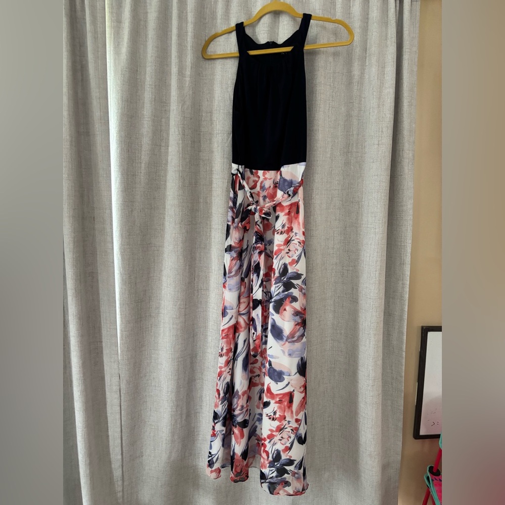 K Studio Black sleeveless Navy snd floral print maxi dress. Women’s medium